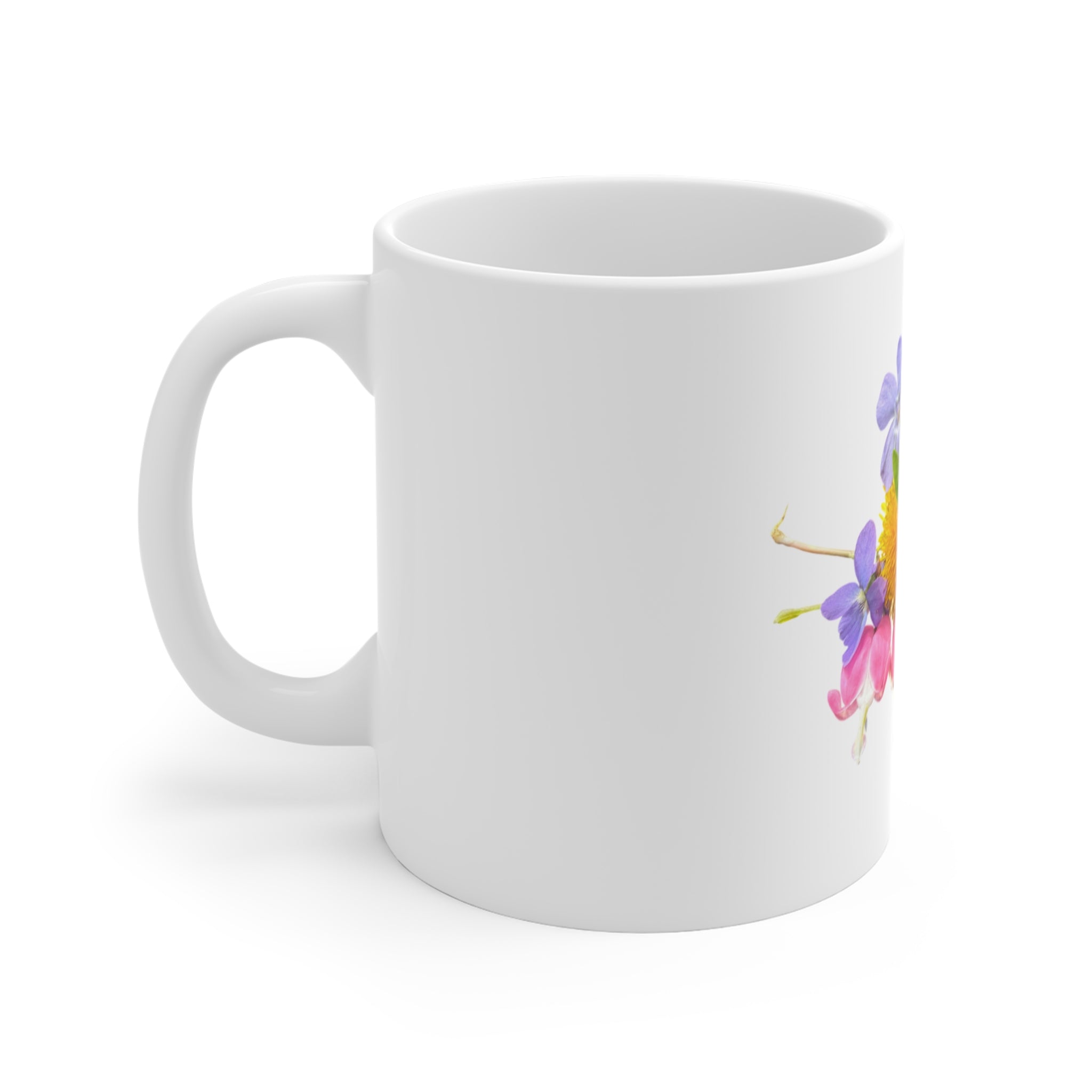 Floral Wildflower Bouquet Mug — 11oz Colorful Spring Flowers Coffee Cup