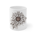 Sunflower Sketch 11oz Ceramic Mug — Hand-Drawn Floral Coffee Cup