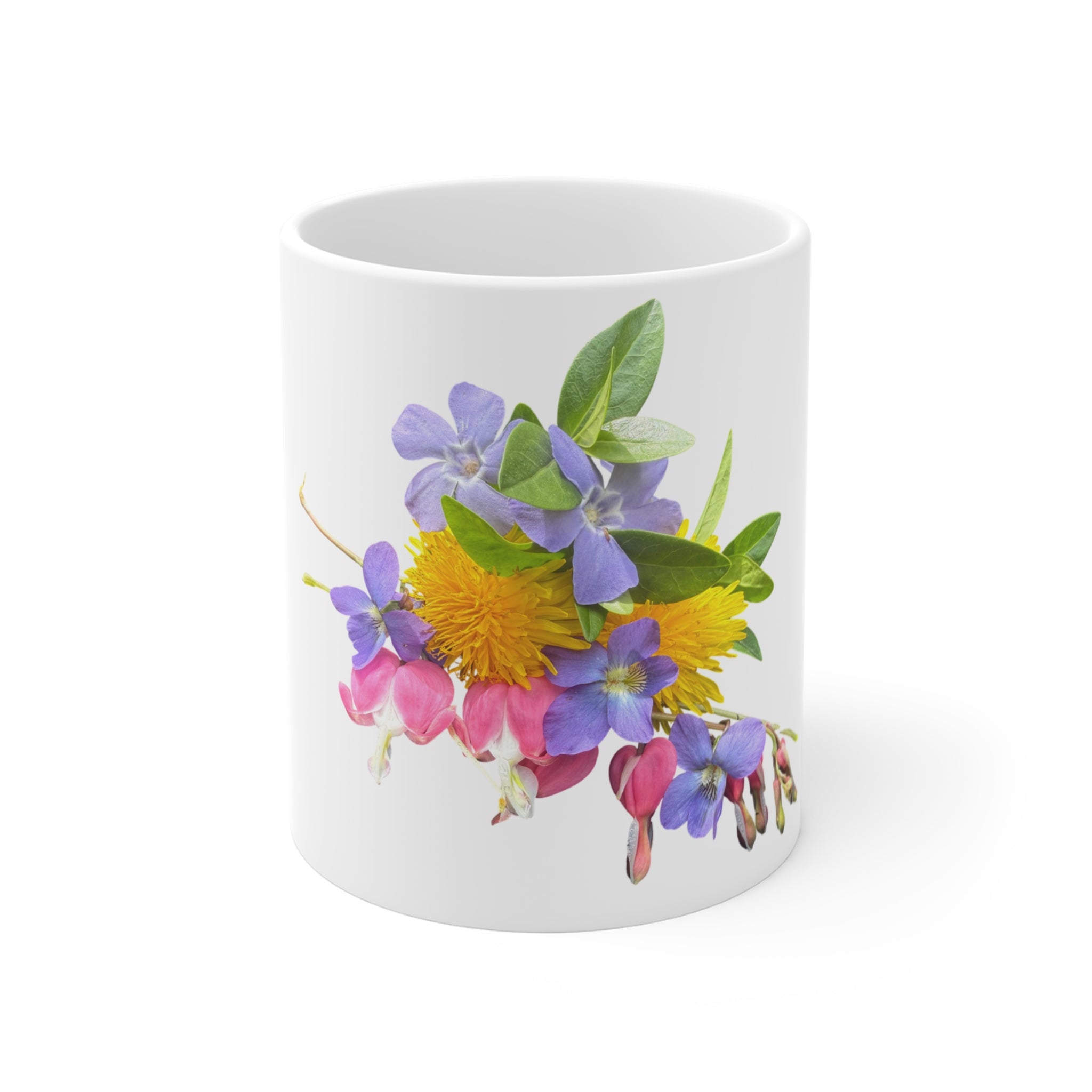 Floral Wildflower Bouquet Mug — 11oz Colorful Spring Flowers Coffee Cup