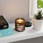 My Heart Autumn Leaves Scented Soy Candle — Amber Jar, Cozy Fall Fragrance