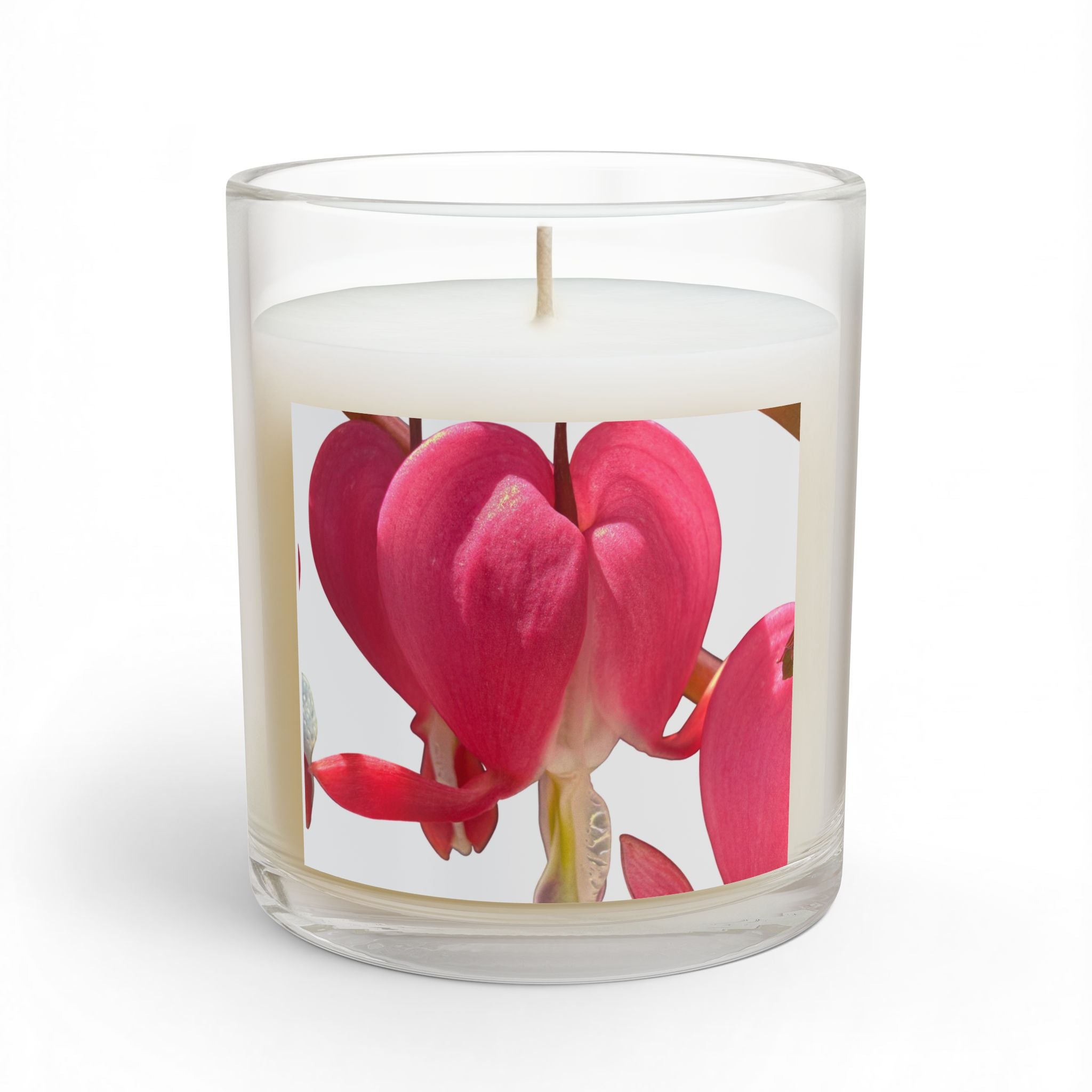 Bleeding Heart Floral Glass Candle — 11oz Decorative Botanical Scented Candle